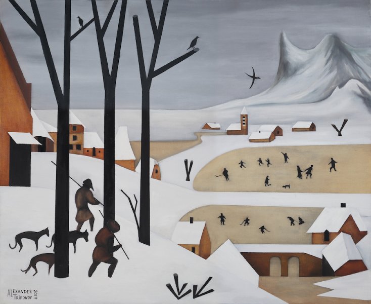 Картина Охотники на снегу Трифонова Александра
